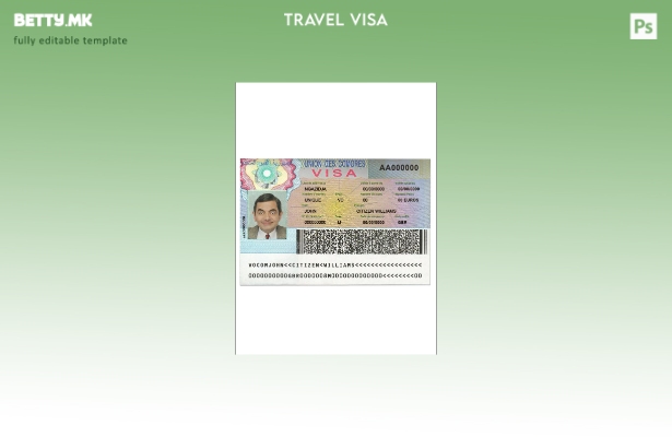 Модерен стил Шаблон за патувачка виза Union des Comores